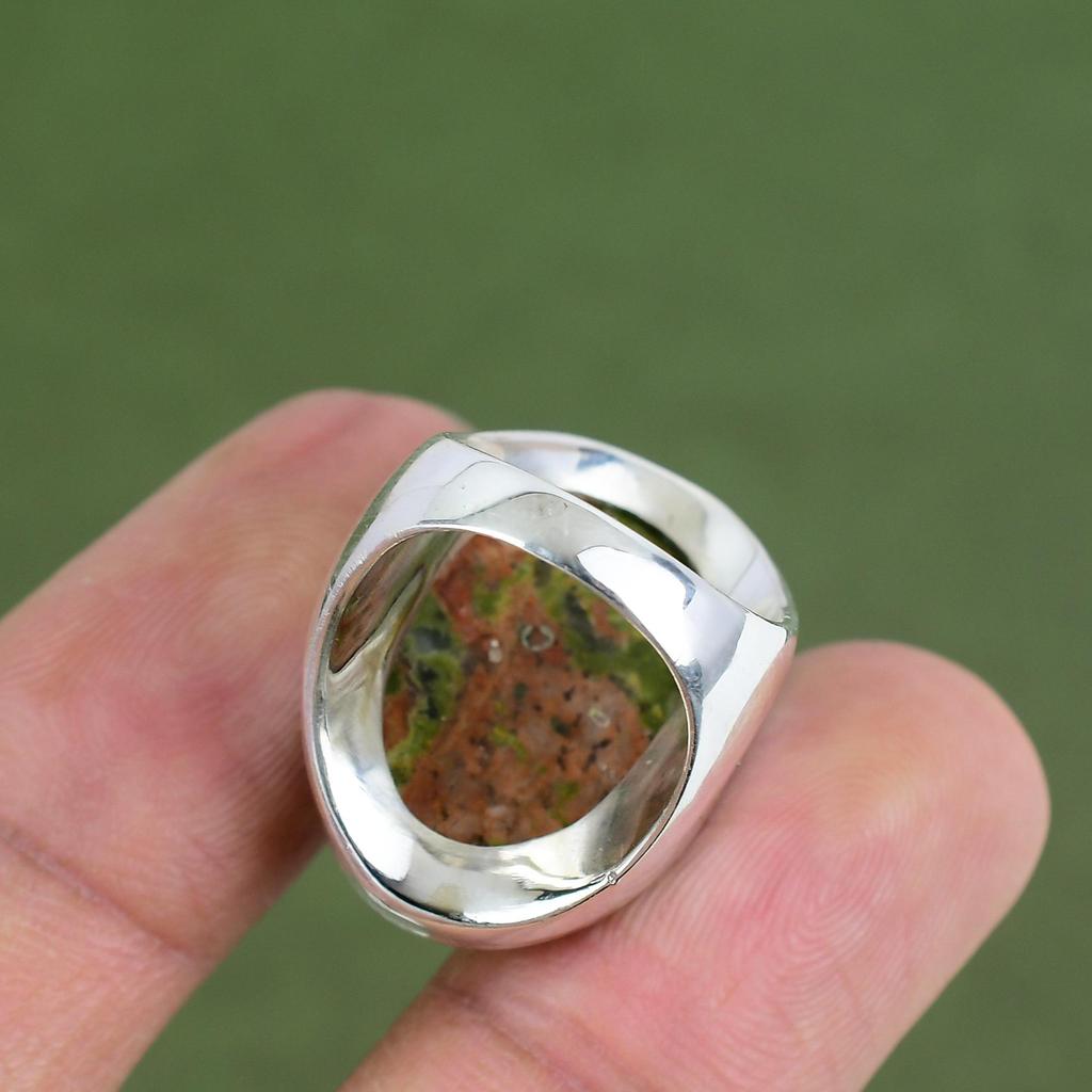 Unakite Ring 925 Sterling Silver Rings Handmade Birthstone Jewelry Natural Gemstone Ring Gifts For Her Statement Ring Available In Ring Size
