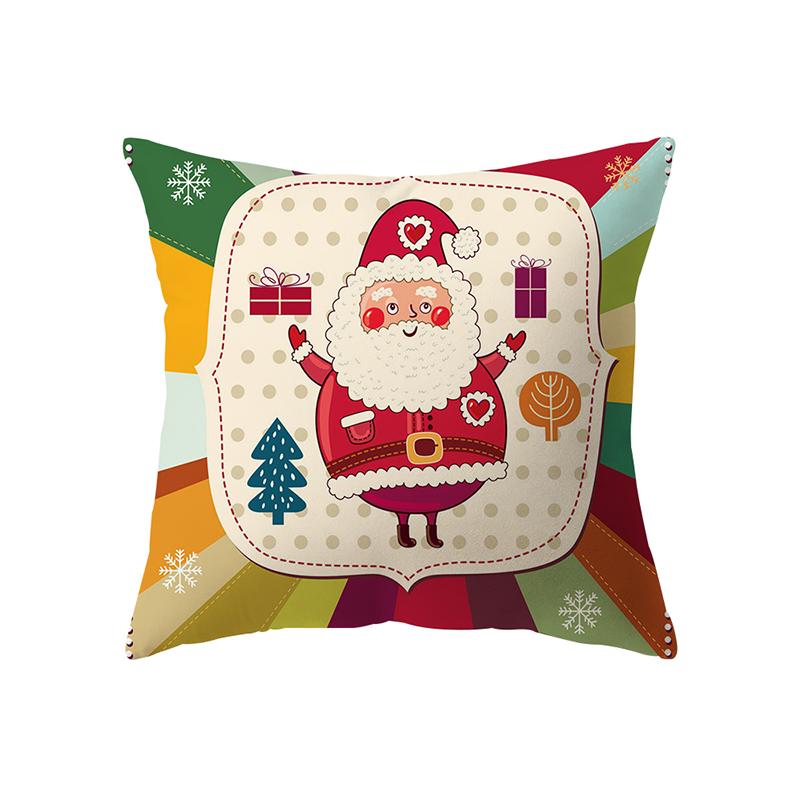 Merry Christmas Cute Santa Claus Print Pattern Cushion Cover Home Living Room Sofa Decoration Square Pillow Pillow Cover