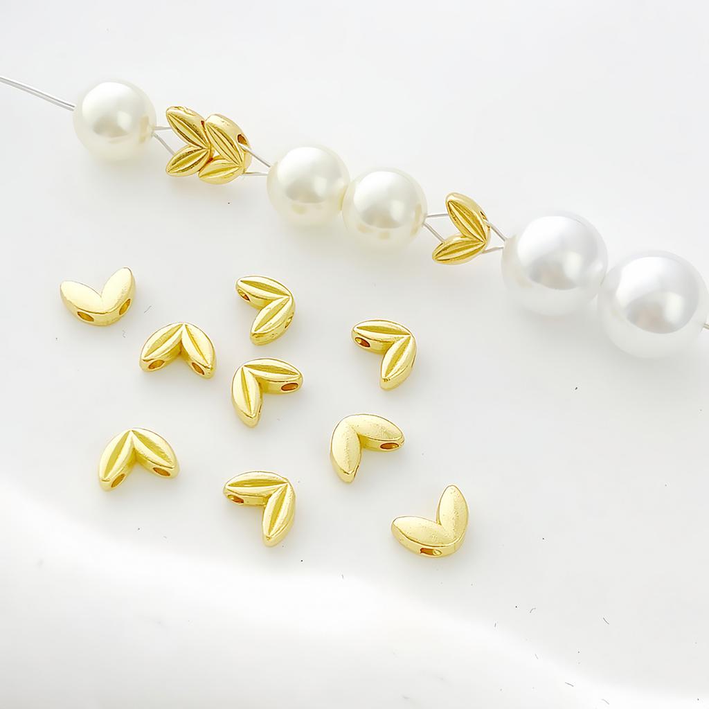 20 Stück Abstandsperlen mit Doppelloch für die Schmuckherstellung, einfach zu verwendende Perlen in Malzform, Trenner für Halsketten und Ohrringe.