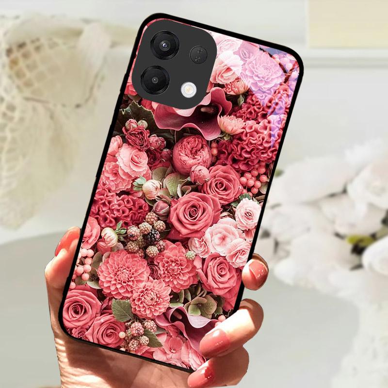 For OPPO K13 5G Case Cool Lion Wolf Tempered Glass Back Cover For OPPO K13 OPPOK13 Phone Case Protective Shell K 13 Fundas Capa