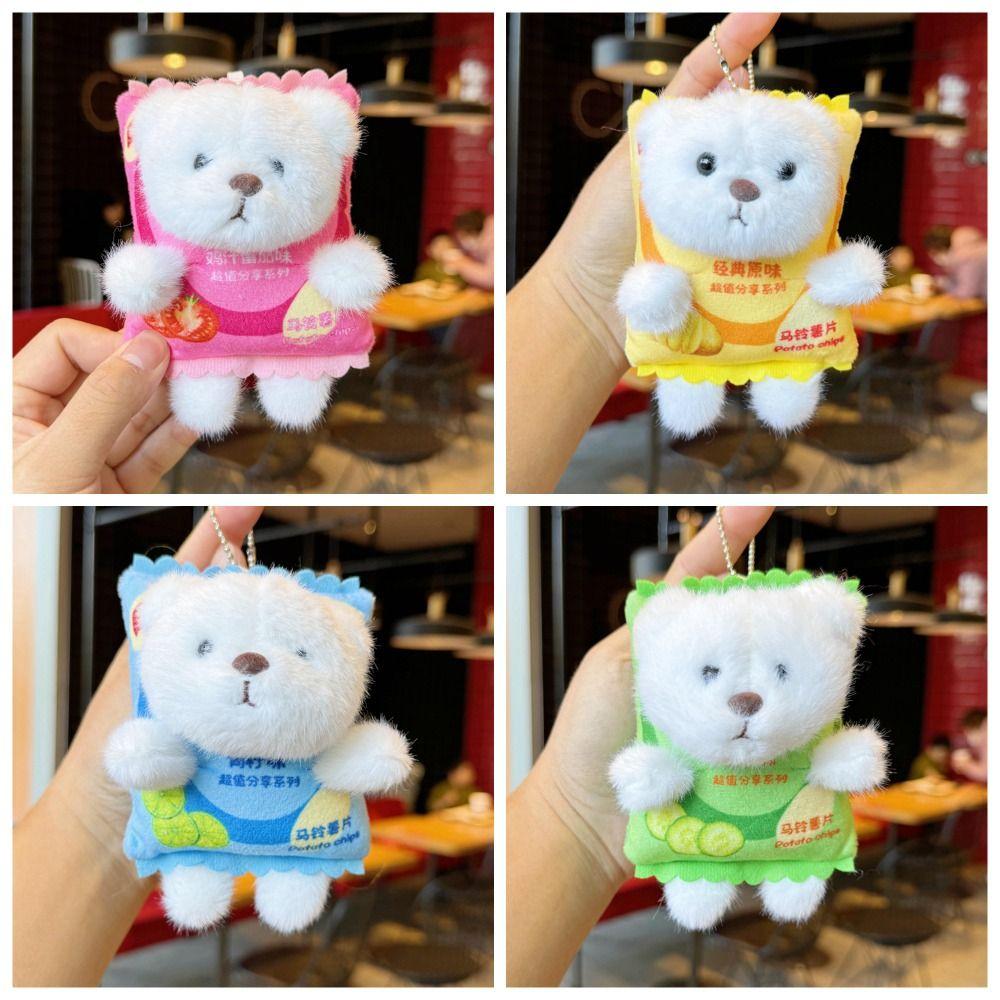 

Comfort Potato Chips Bear Keychain Cucumber Plush Bear Hanging Ornaments Bag Pendant
