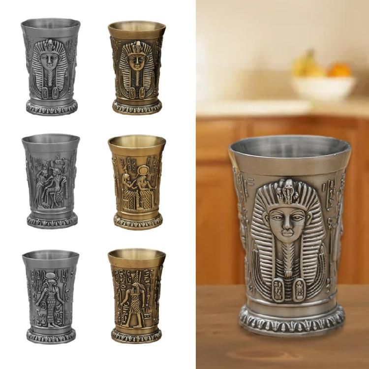 Whiskey Goblet Cup Bar Drinkware Accessories Metal Vintage Egyptian Wine Glass