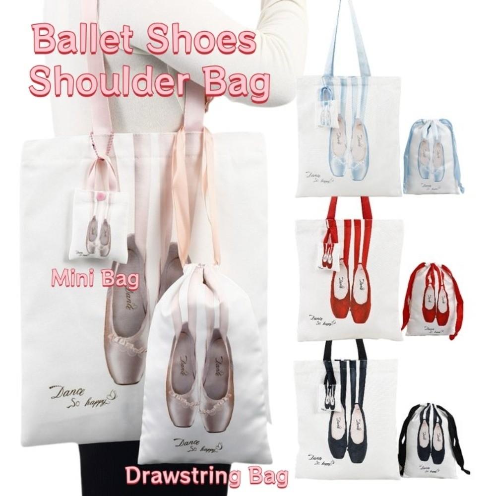 Sweet Toe Shoes Drawstring Bag Large Capacity Mini Bag Pendant Portable Ballet Shoulder Bag Travel