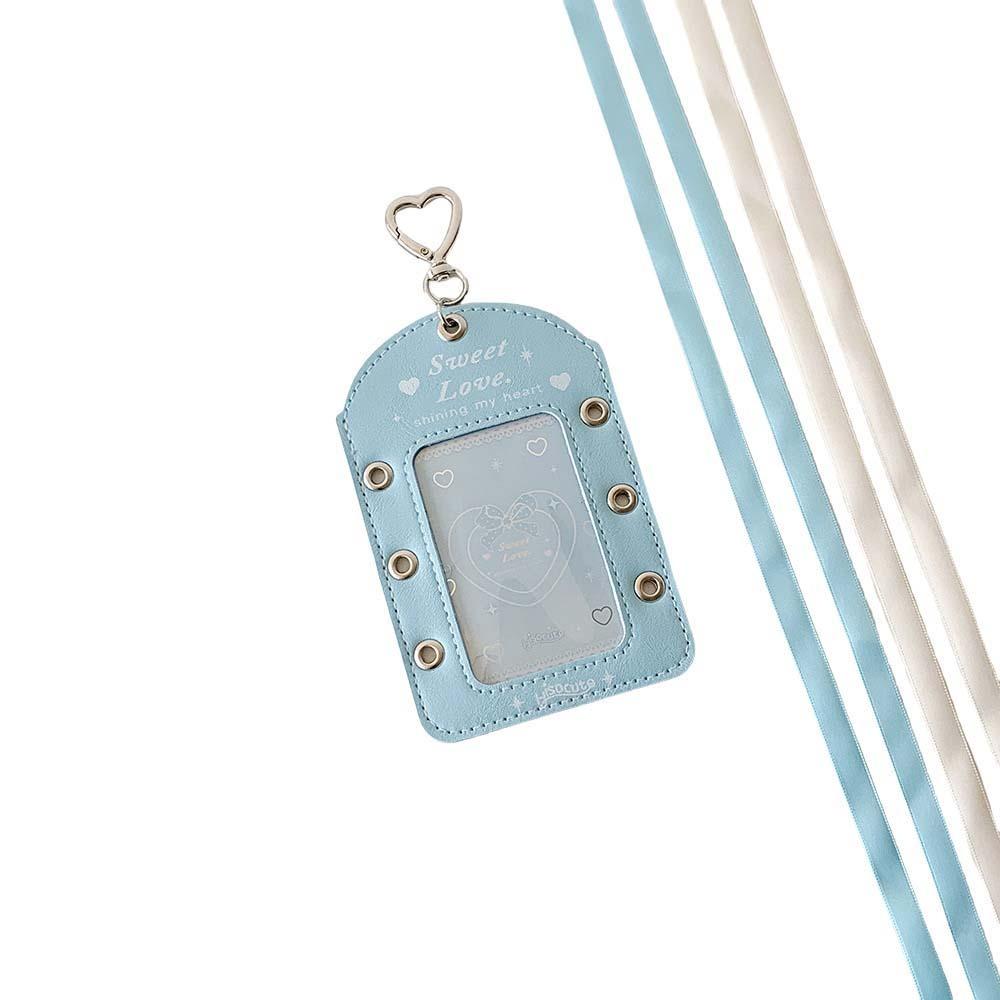 DIY Ballet Ribbon Korean Photocard Holder PU Card Cover Idol Card Display Protector  Girls Gift