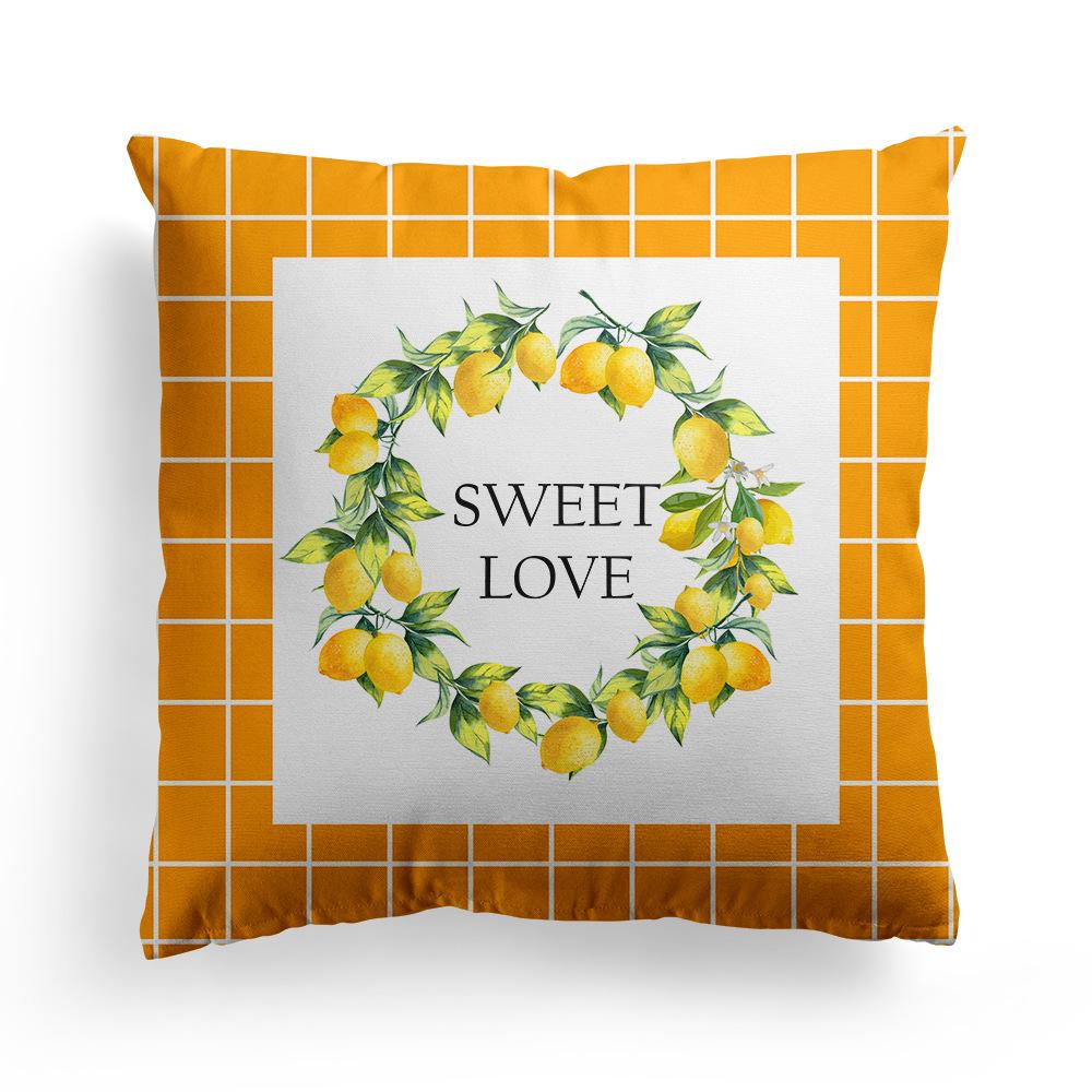 

Новая весенне-летняя лимонная наволочка и наволочка для подушки и подушки из набивного бархата «персиковая кожа» для дома 45 * 45Cm without pillow core