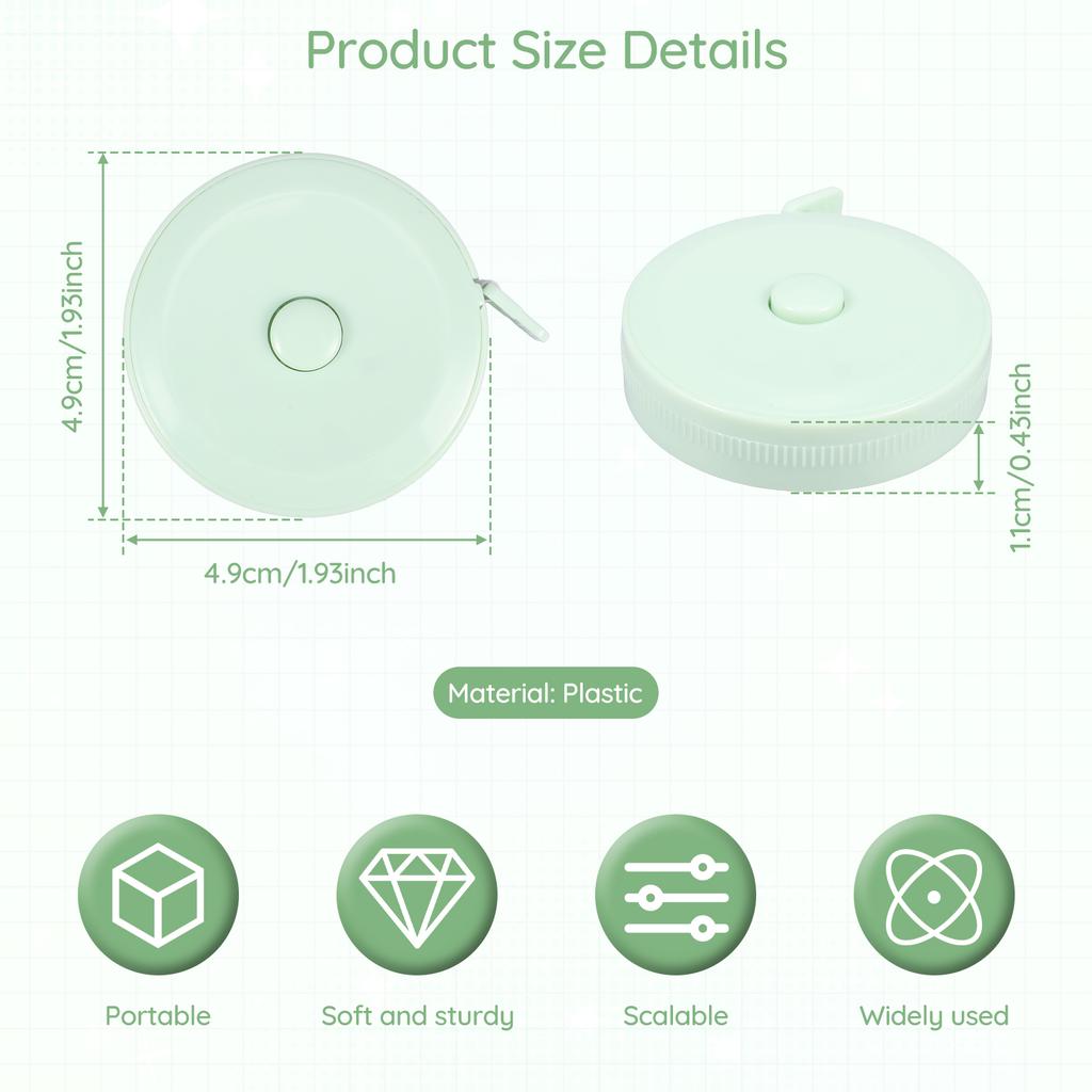 150cm Doublesided Soft Measuring Tape Metric Imperial Flexible Ruler Mini Retractable Measuring Tape for Fabric Sewing Furniture
