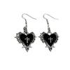 Goth Jewelry Thorns Heart Cross Earrings Red Drip Oil Rose Flower Earrings for Women Punk Charms Accessories Grunge Earrings