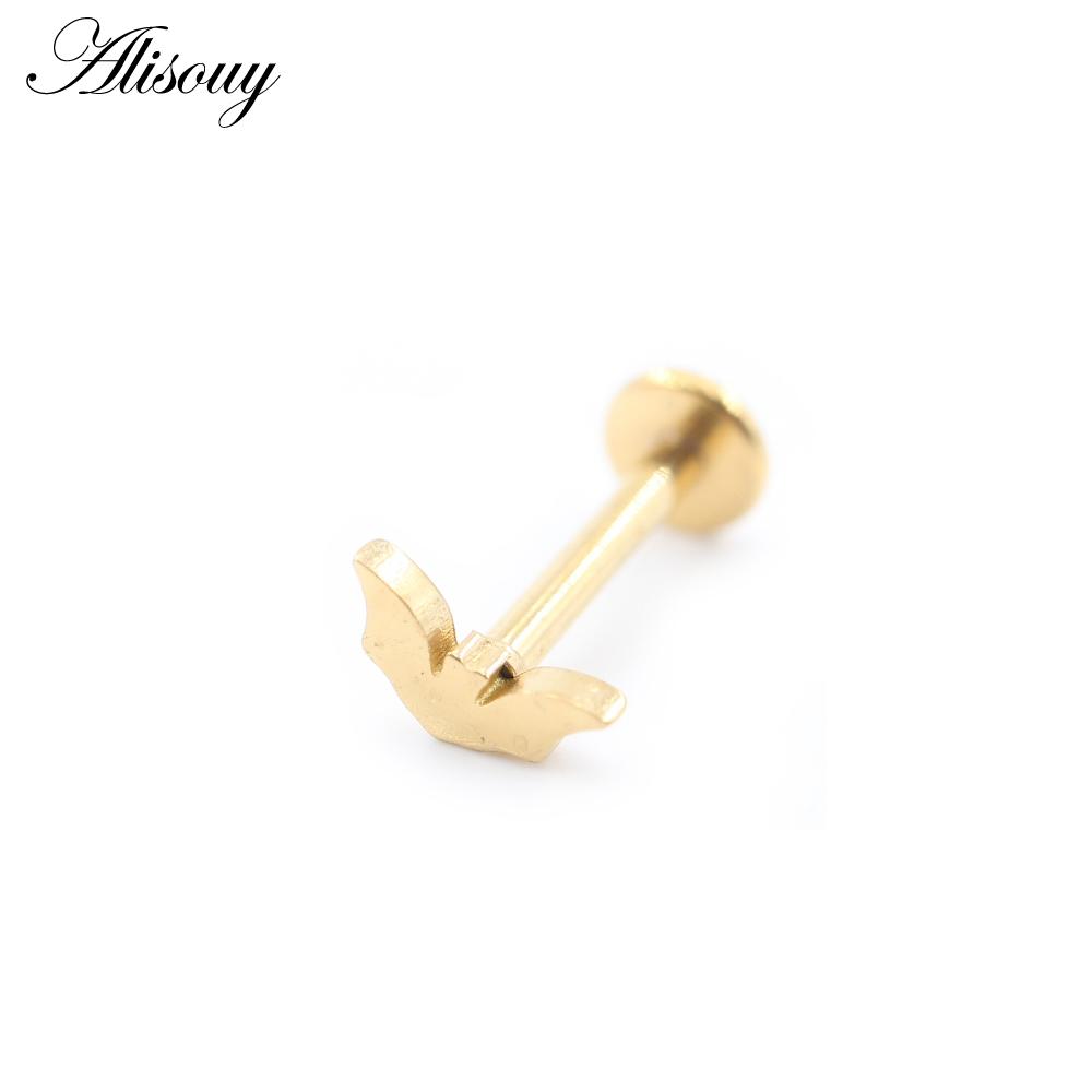 1PC Stainless Steel Halloween Pumpkin Bat Ghost Star Tragus Helix Labret Lip Rings Cartilage Ear Earring Piercing Body Jewelry