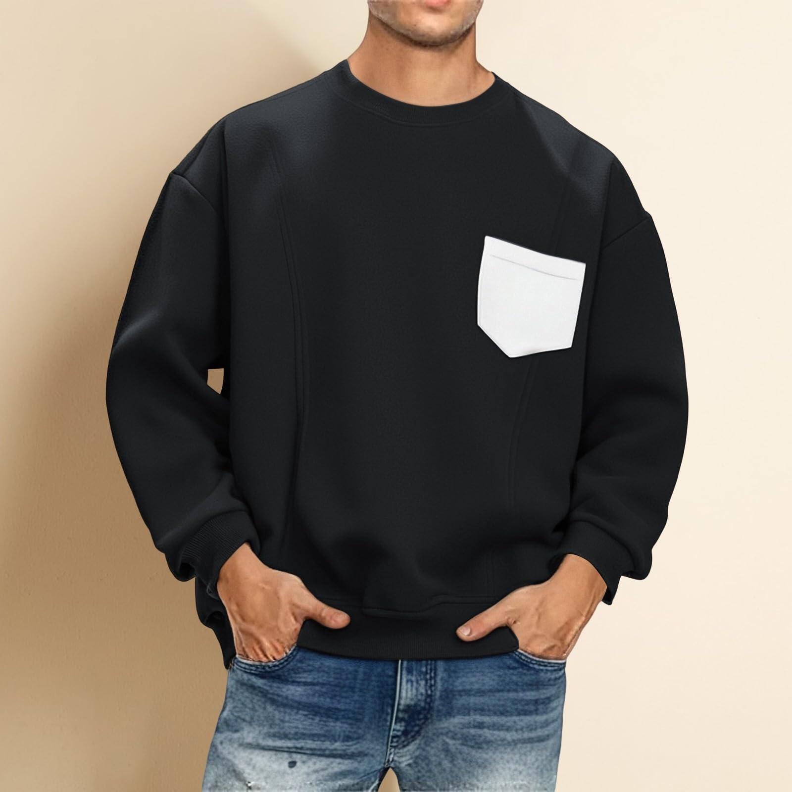 

Men S Fashion Hoodies & Sweatshirts Drawstring Hoody Top Long Sleeve Shoulder Lightweight Clothes With Pocket XXXL