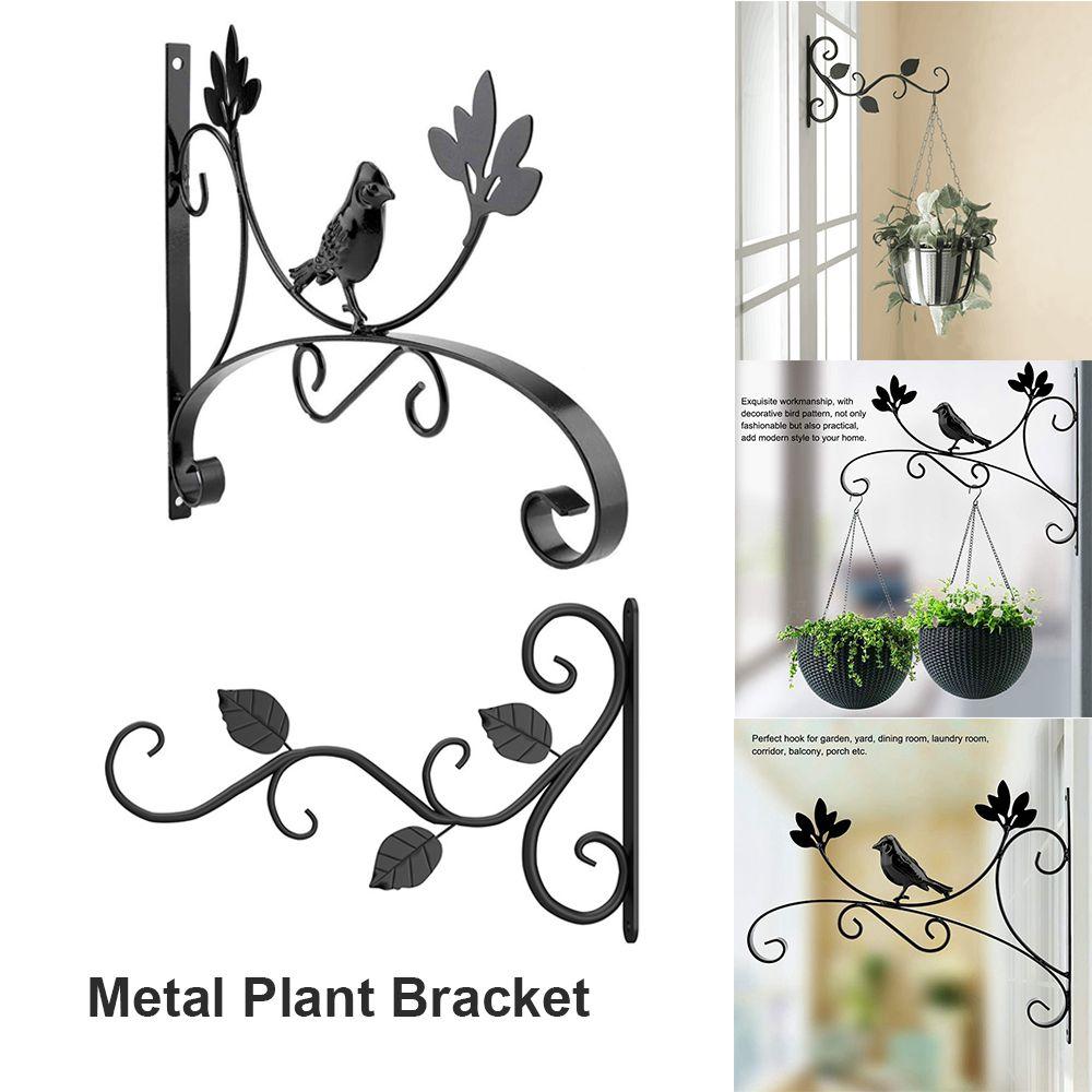 Vintage Wall Hanging Hook Flower Basket Bracket Metal Plant Bracket Garden Planter Hooks