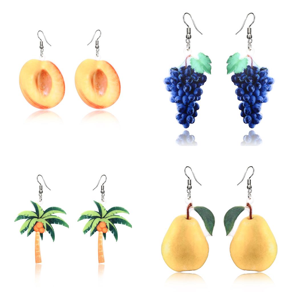 Fruit Acrylic Earrings For Women Men Summer Trendy Fashion Jewelry