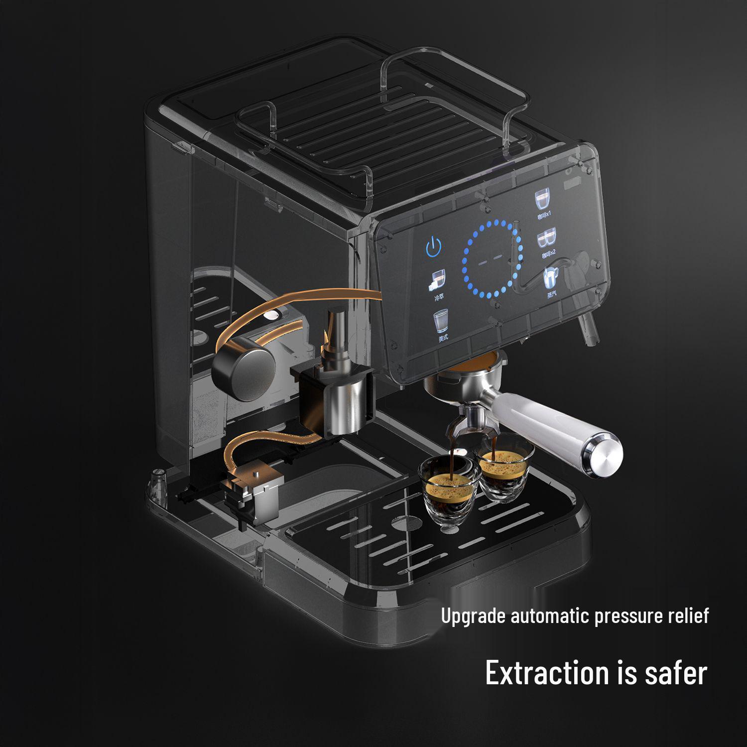 Macchina da caffè espresso italiana da 20 bar: Semiautomatica, Doppia Estrazione, Caldo & Freddo, con Macinacaffè Integrato per Uso Domestico