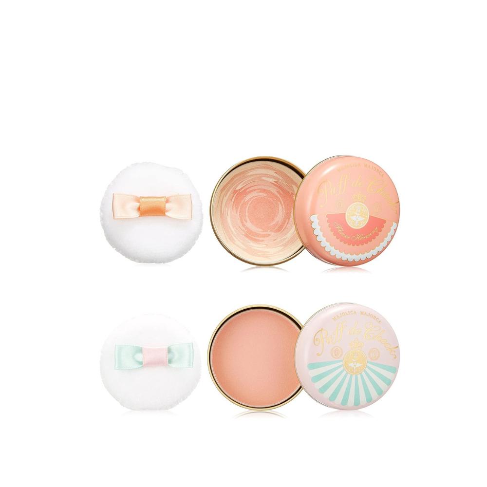 Shiseido Majolica Majorca Puff De Cheek  PK301 Peach Macaron  RD303 Mandarin Mix 1pc