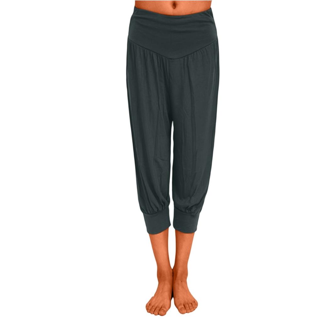 Women's Solid Color Loose Casual Yoga Seven-inch Wide-leg Pants