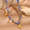 European and American style ocean series accessories necklace women's light luxury niche high-end tortoise conch summer travel necklace