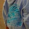 Europeisk storlek Coconut Wave Broderi Hoodie med nedhasade ärmar