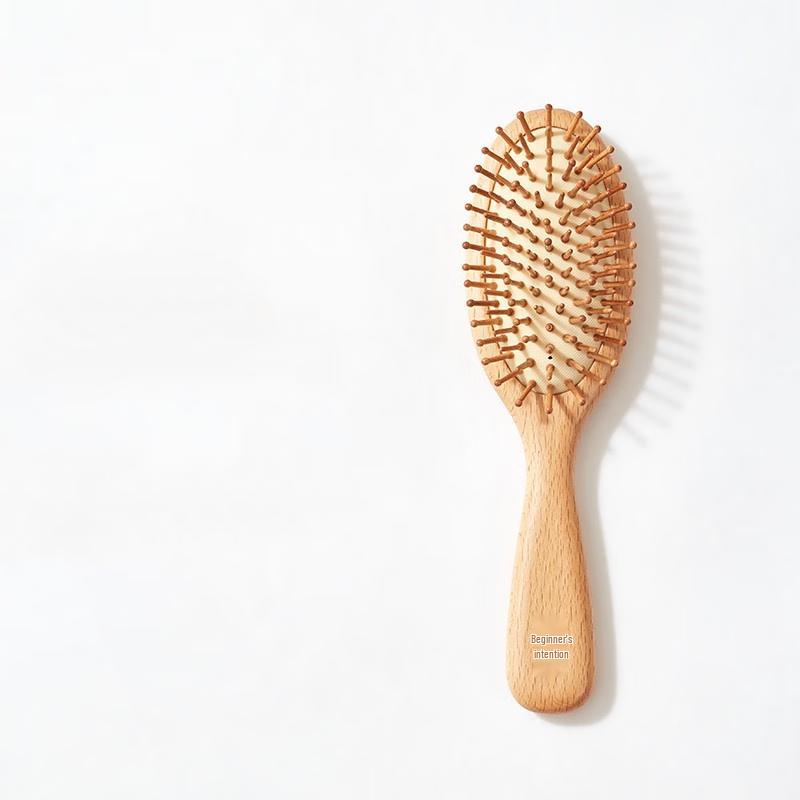 Original Heart Beech Wood Oval Air Cushion Massage Comb