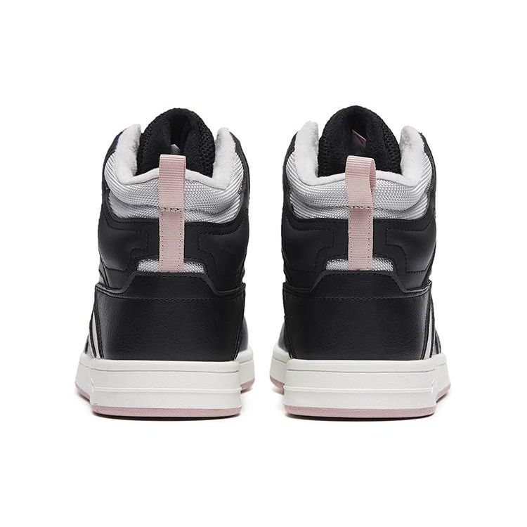 Anta Street Style Fleece Lined Warm Non-Slip High-Top Skate Shoes Women Skate Shoes Black 122248991-2