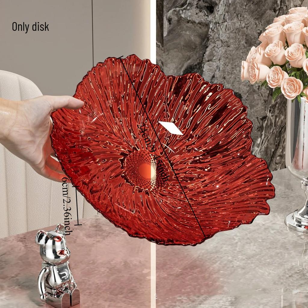 1pcs Light Luxury New Fruit Tray Home Living Room Snacks Large Capacity High Aesthetic Value Petal Placement Tray