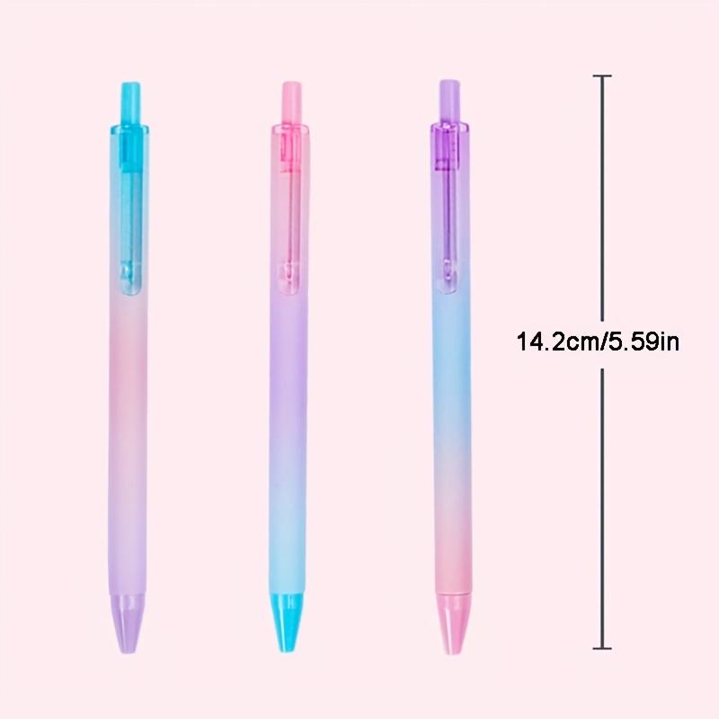 12pcs Medium-Oil Pen Set with Gradient Barrels and Blue Ink. 0.7mm Ballpoint Pen, Smooth Writing Without Ink Skipping, Perfect Stationery