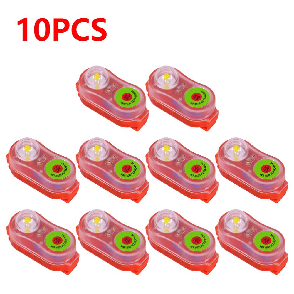 1-10pcs LED Lithium Life Jacket Lamp Conspicuous Attract Light Lamp Seawater Self-Lighting Light Life-saving For Life Vest