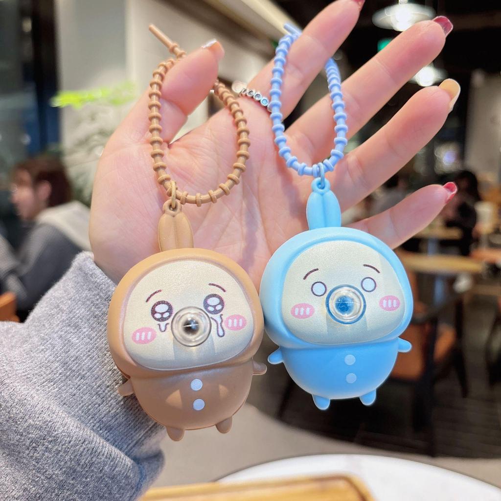 Chiikawa Bubble Blowing Keychain - Funny Cartoon Doll Charm for Bags & Phones