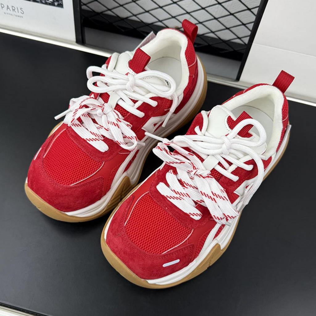 2025 Spring/Autumn Forrest Gump Lightweight Versatile Red Women's Trainer Shoes with Thick Soles