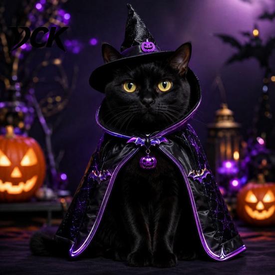 Costume di Halloween per Piccoli Animali Domestici, Costume da Strega per Gatti, Mantello Fantasma Carino, Abbigliamento Morbido Divertente per Animali Domestici, Tenuta per Festival, Mantello Cosplay per Gattini, Festa di Natale