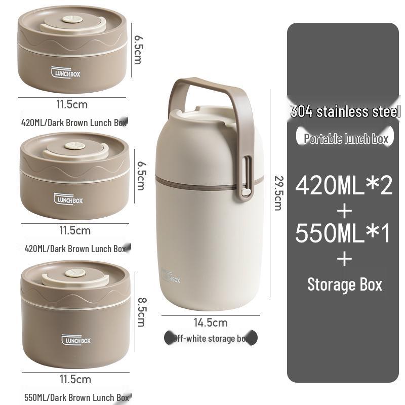 Large Capacity Multilayer 304 Stainless Steel Insulated Lunch Box for Office & Students