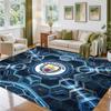 Manchester City Design Crystal Velvet Rug Soft Decorative Mat for Bedroom Entrance