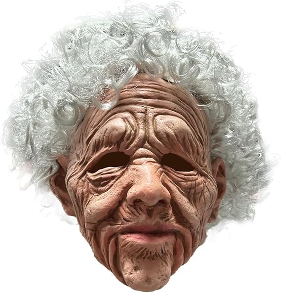 Old Woman Mask Realistic Scary Granny