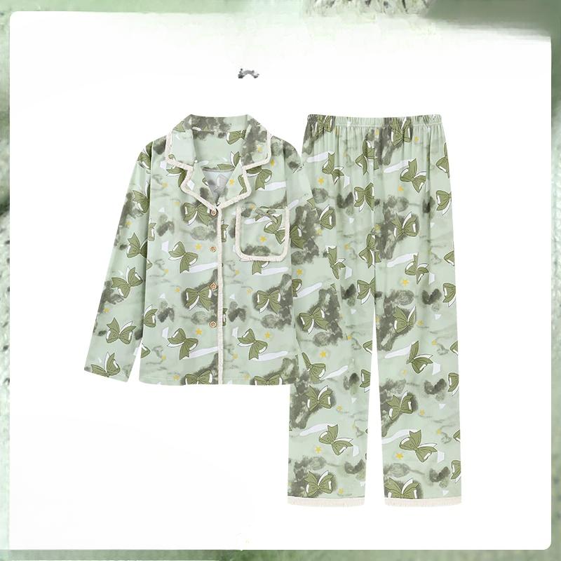 

Женские брюки с длинным рукавом Dormir Lounge Sleepwear Cartoon Pajama Bedroom Home Clothes Женская пижама 4XL