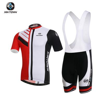 XINTOWN Cycling Bib Short Sleeve Set Bike Jersey Moisture Wicking Sportswear