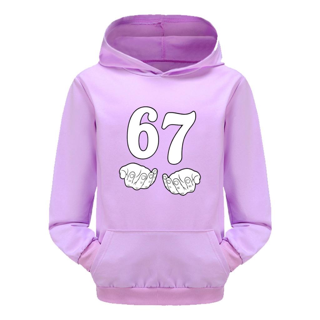 5391 Boys Girls Steal a Brainrot 67 Printed Cotton Fashion Long Sleeves Hoodies