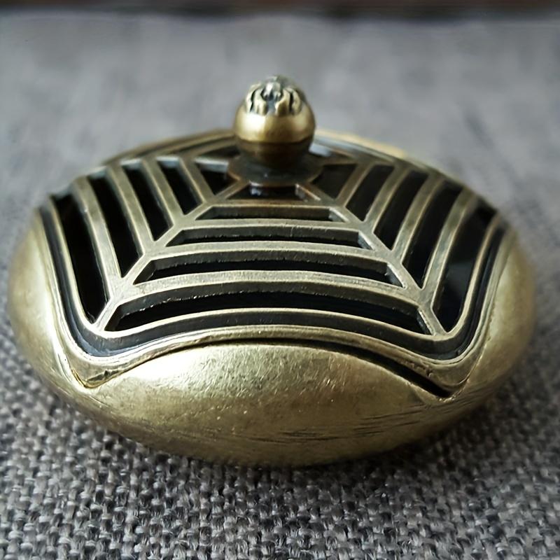 

1pc Elegant Brass Incense Burner with Star-Patterned Mesh Screen - Aromatherapy Incense Holder (Without Incense) бронзовый