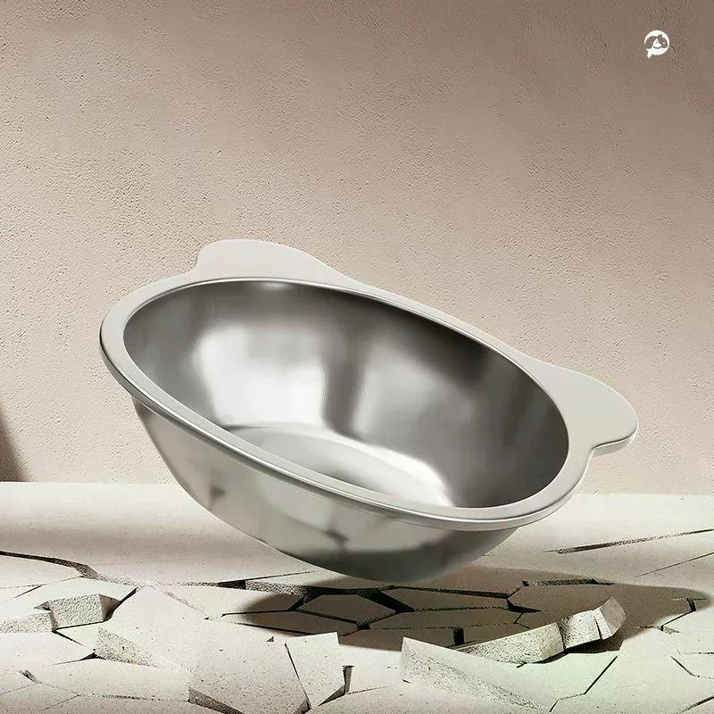 Raised Cat Bowls Tilted Neck Guard Cat Food Bowl 304 Stainless Steel Shatter-resistant Elevated 15° Pet Supplies For Puppy Cat