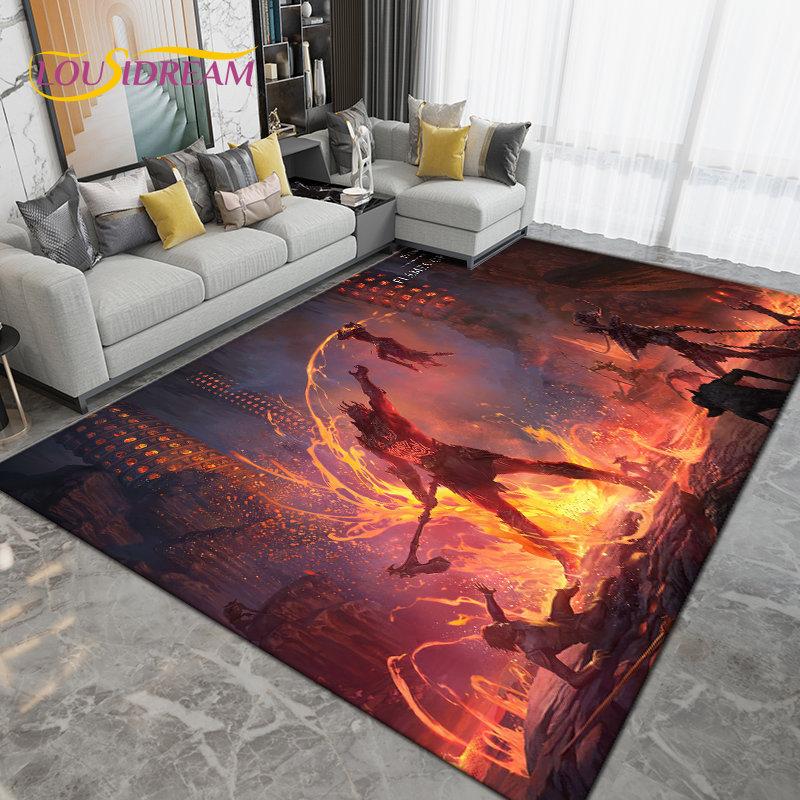 Alfombra grande para gamers de The Elder Scrolls, ideal para sala de estar, dormitorio, sofá, decoración, antideslizante para niños.