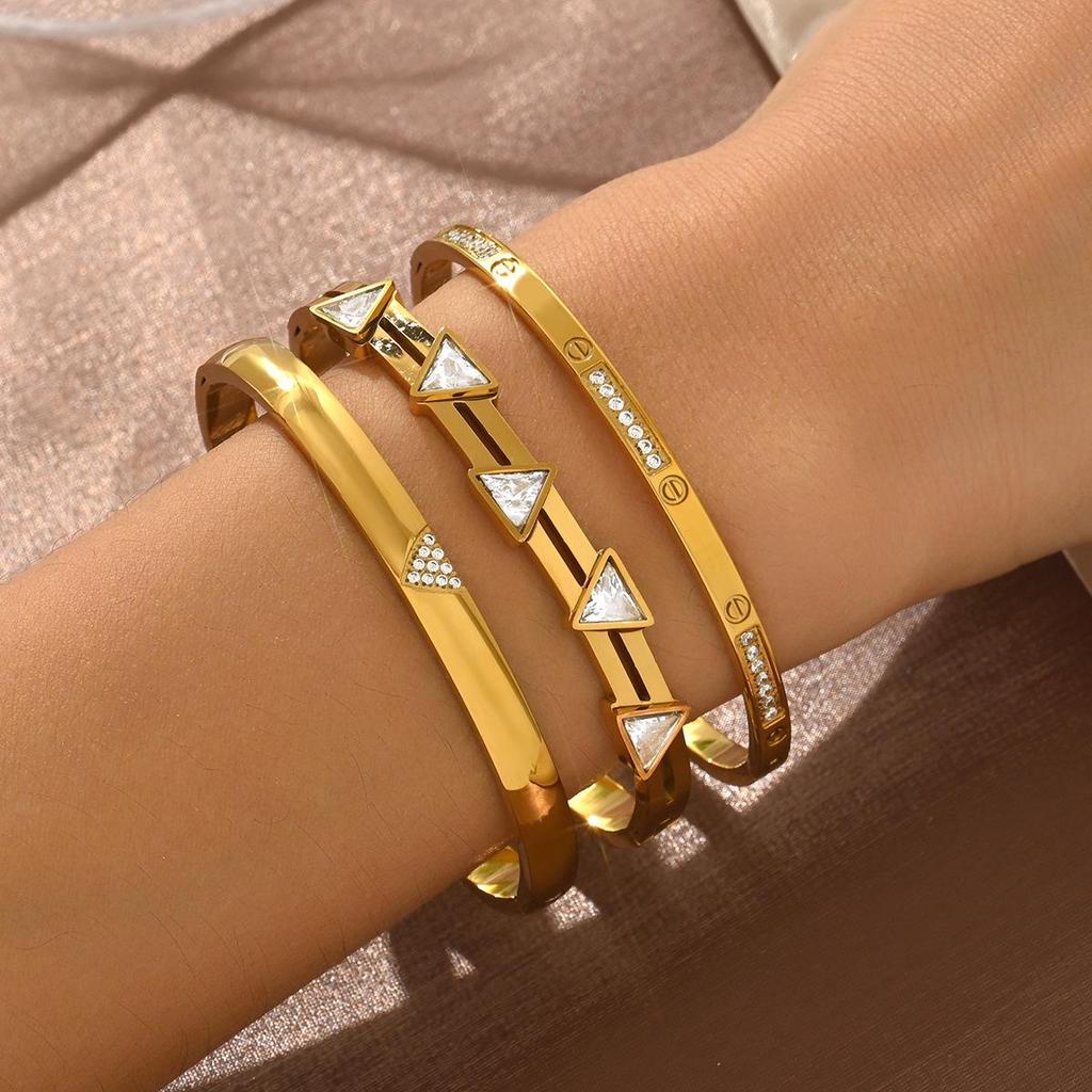 Stainless Steel Glossy Clasp Bracelet, Creative Design, European & American Style.