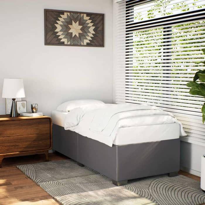 VidaXL Cadre de lit sans matelas gris 90x200 cm similicuir 3284542