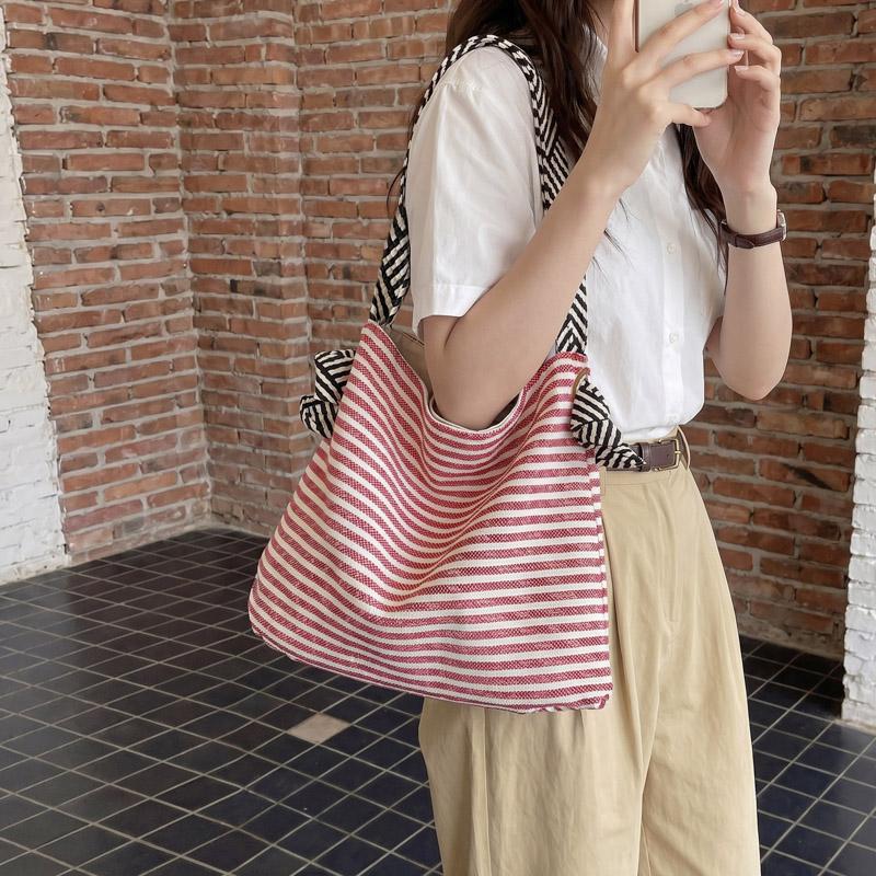 Sac Tote rayé grande capacité Sac à bandoulière pour femme Sac sous le bras