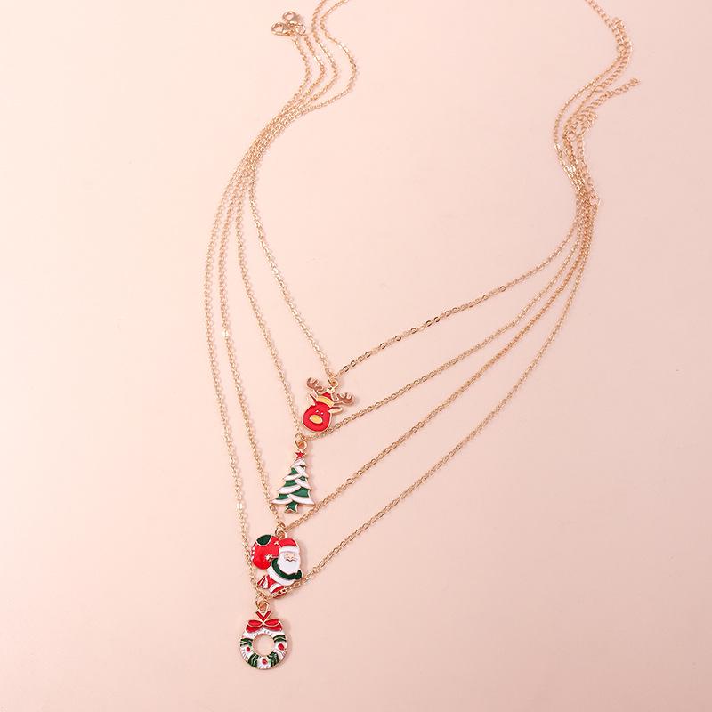 Christmas Necklace Set - Santa, Reindeer, Tree & Wreath for Kids