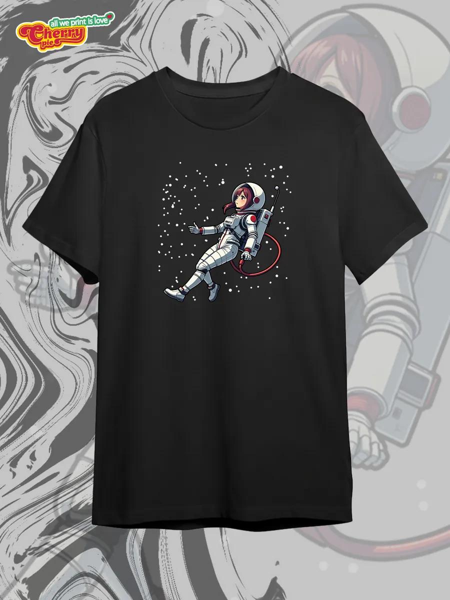 Fashionable black T-shirt with Christian print S