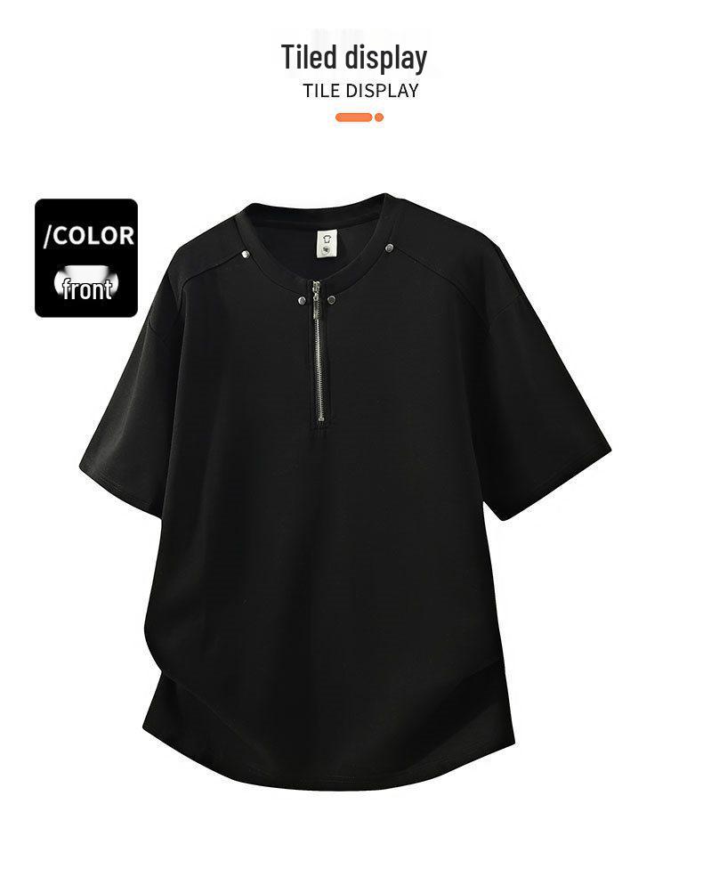 Men's 2026 Summer Ice Silk Quick-Dry Short-Sleeve T-shirt – Round Neck Polo Style