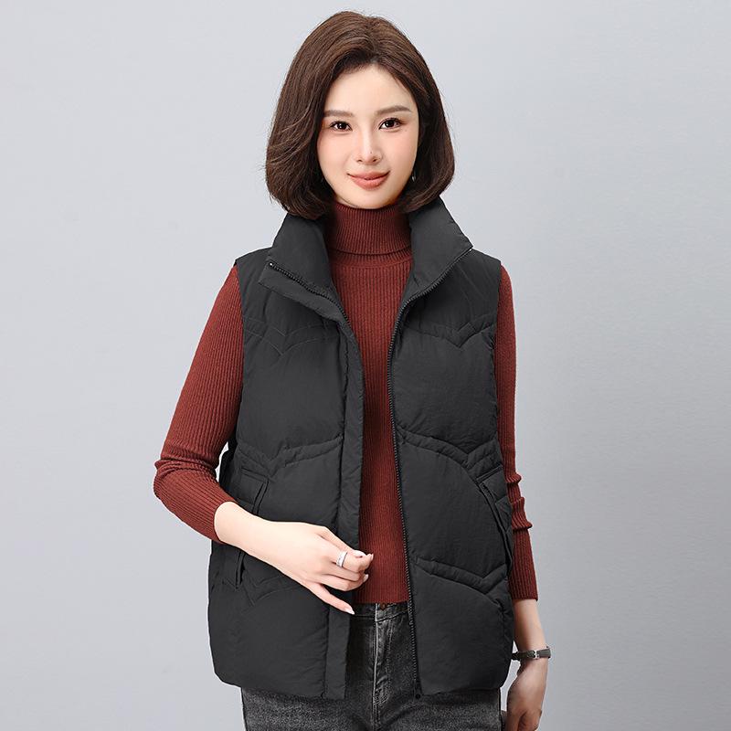 Women's Short 2024 Autumn/Winter Lightweight White Duck Down Vest - Sleeveless Top