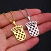 Croatia Map Pendant Necklace Fashionable Croatian Flag Neckchains Adjustable Ethnic Collarbone Chains Couple Jewelry
