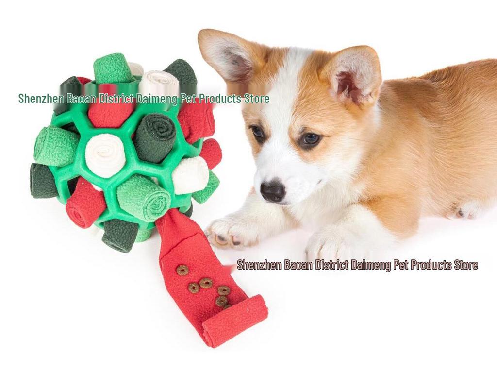 Pet Sniff & Play: Hidden Food Rubber Ball Toy for Dogs