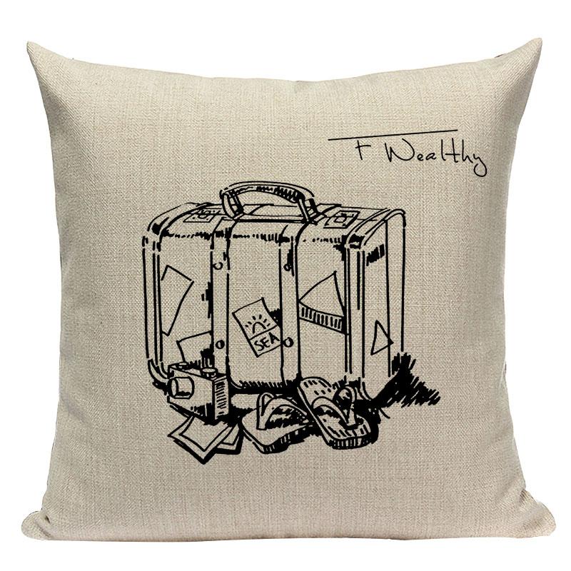 Simple Cushion Decorative Pillows Custom Cushion Cover Building Wind Pillow Case For Pillow Statue Of Liberty Pillow Case