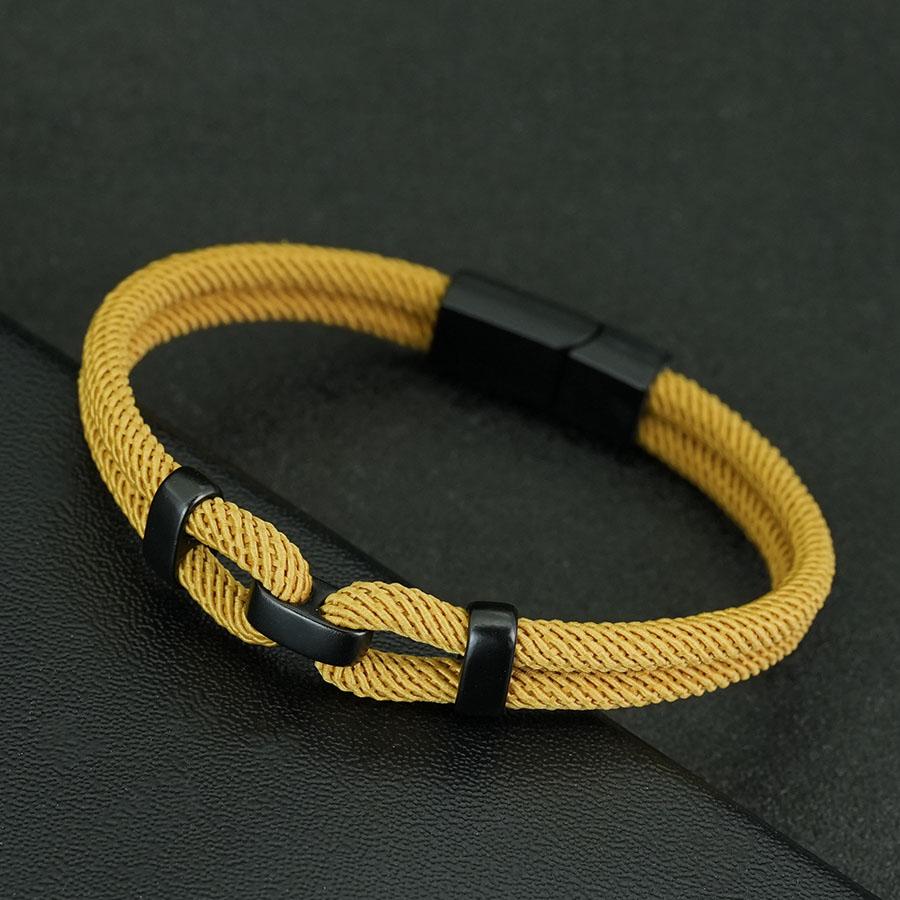 

New Noter Men String Bracelet Grade A 4mm Milan Thread Braided Wrap Braslet Bangle Leisure Versatile Accessories Bracciale Uomo темно-желтого