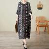 Dimanaf 2025 Rochie De Vară Dimensiune Plus Femei Nou Vintage Imprimare Boemă Rochie Lungă Casual Rochie Lejeră Maxi