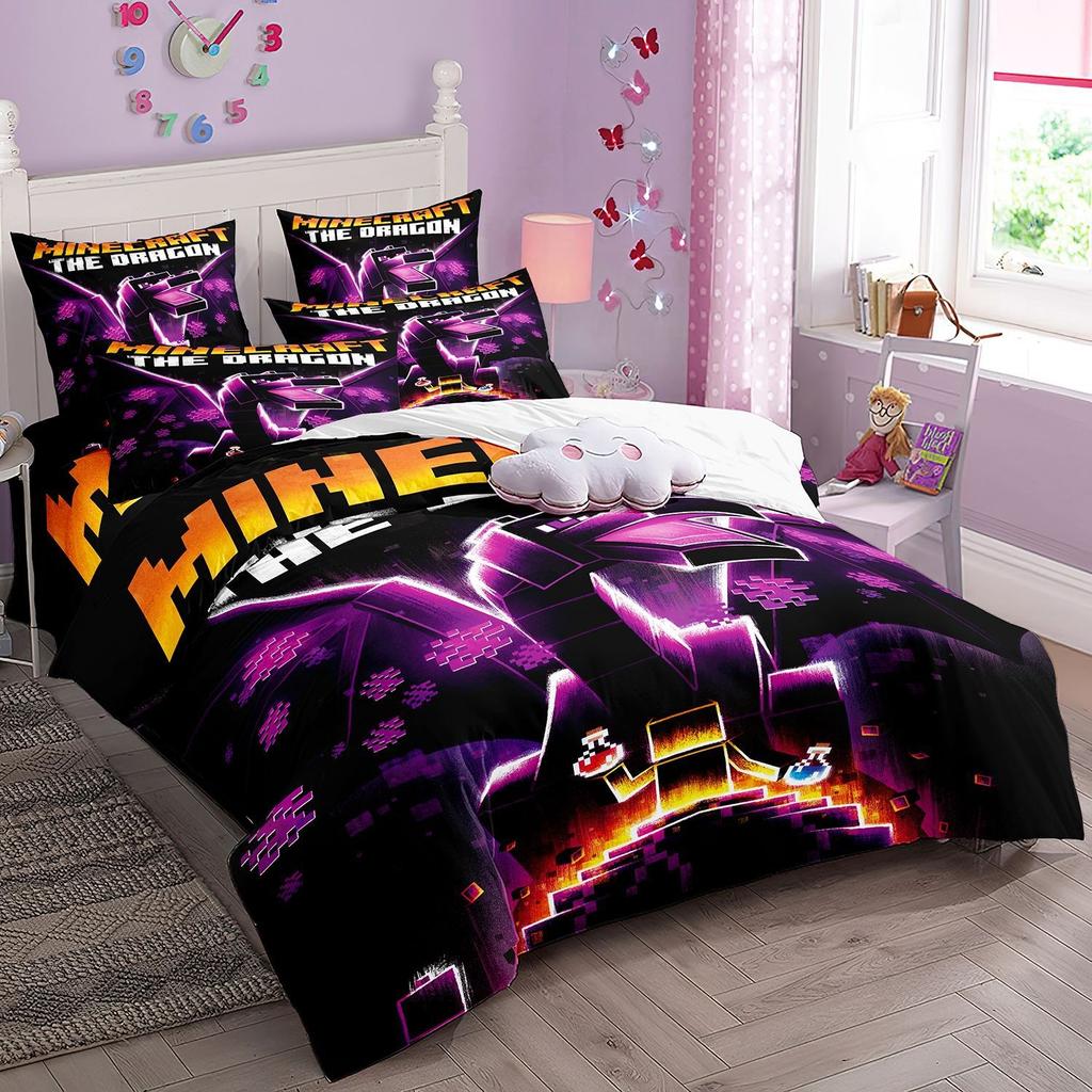 Anime Bedding Set My World Duvet Cover My World Monster Hunters Quilt cover Pillowcases Bedclothes Children's Kids Adult